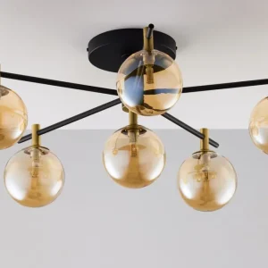 Deckenlampe Glas in Bernstein Metall G9 6-flammig Must-Have
