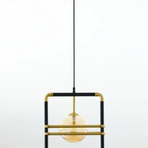 Bestpreis Moderne Pendelleuchte Metall Glas in Bernstein G9 Kugel