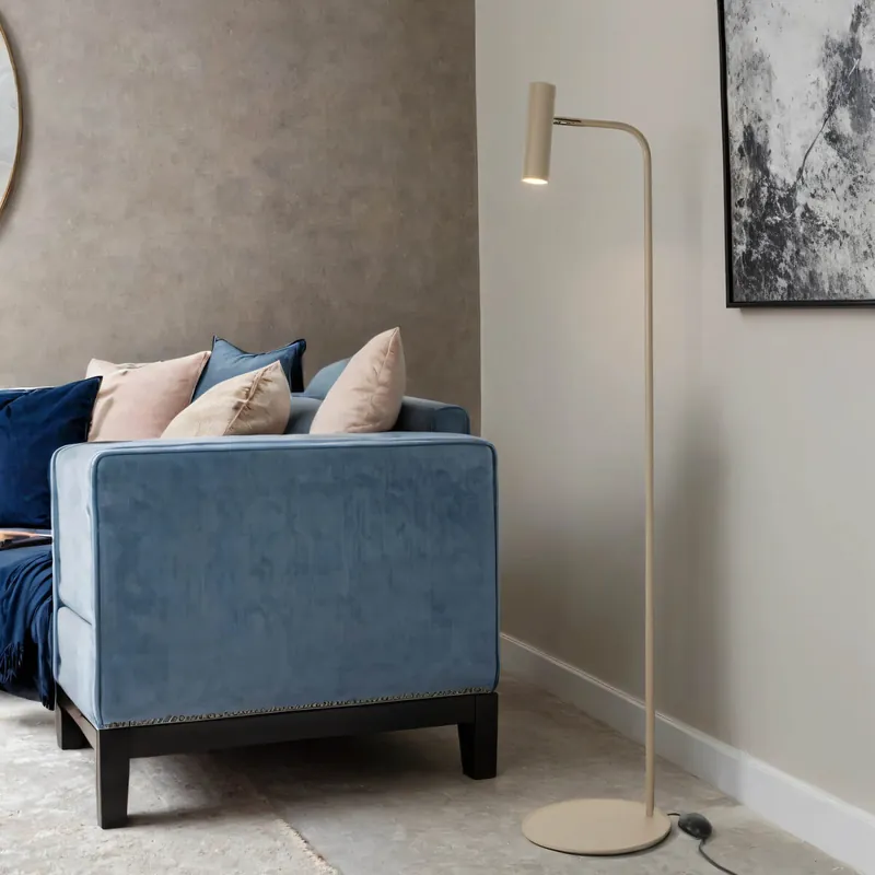 Stehlampe Metall GU10 verstellbar 159 cm in Beige Gold Sale