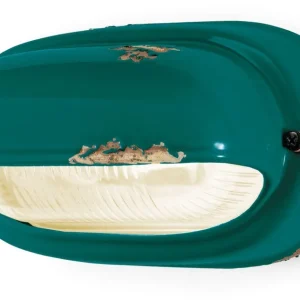 Badlampe Keramik Glas B: 24 cm Petrol Shabby Antik E27 Saisonangebot