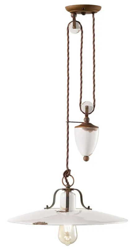 Pendelleuchte Weiß Shabby Antik Keramik verstellbar E27 NICOLA Garantierte Lieferung