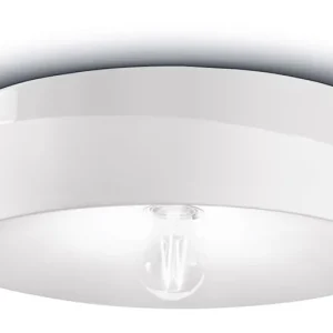 Deckenlampe Keramik D: 40 cm Weiß E27 rund Retro ENRICO Zertifiziert