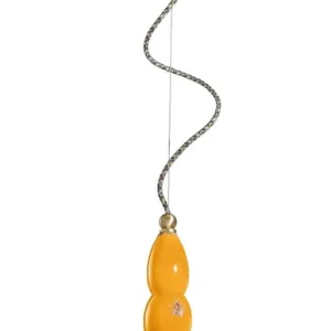 Angebot Hängeleuchte Keramik E27 D: 40 cm rund Gelb Industrial