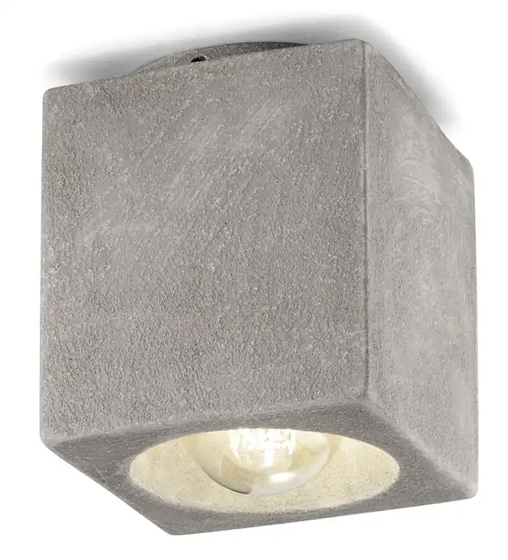 Meistverkauft Deckenspot Keramik E27 Aufputz Beton-Optik eckig Modern
