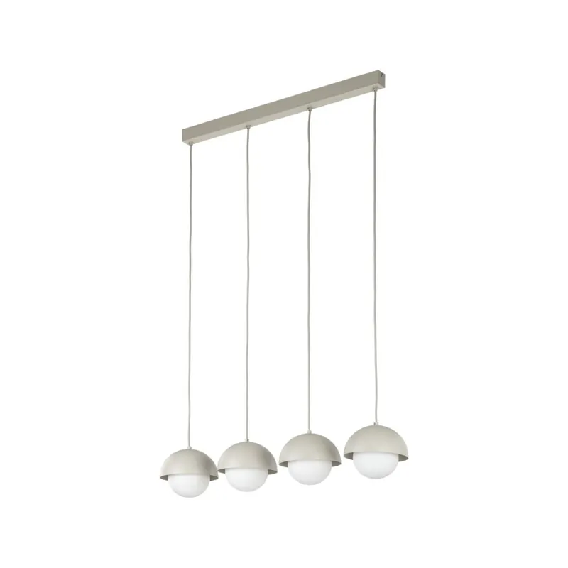 Hängeleuchte länglich 80cm Beige Weiß 4-flammig G9 Glas Metall Kracherpreis