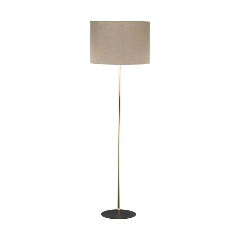 Ausverkauf Stehlampe klein 160 cm Metall Stoff E27 in Gold Braun