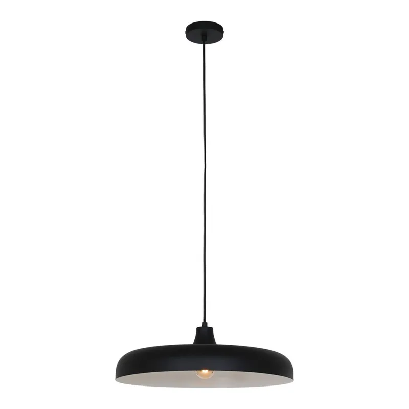 Schwarze Pendelleuchte Metall L:50 cm rund E27 Modern Mega-Angebot