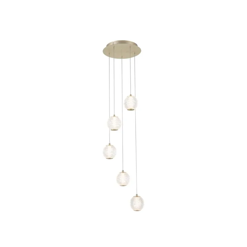 LED Pendelleuchte Metall 21 W Ø30 cm 5-flmg in Messing Günstig