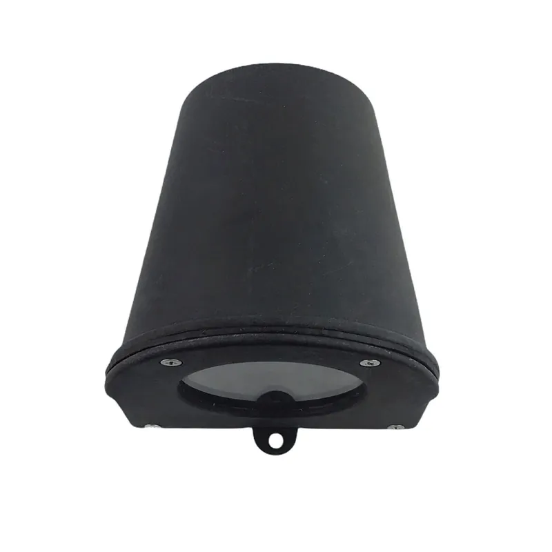 Begrenztes Angebot Outdoor Wandlampe Schwarz antik H: 10 cm Downlight Messing