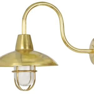 Außenlampe Wand Messing Glas E27 IP64 37 cm hoch KYMOS Top-Preis