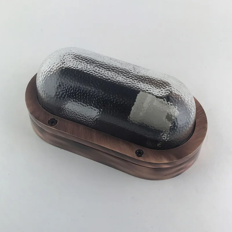 Echt Wandleuchte außen Messing massiv Glas B: 23 cm IP64 E27