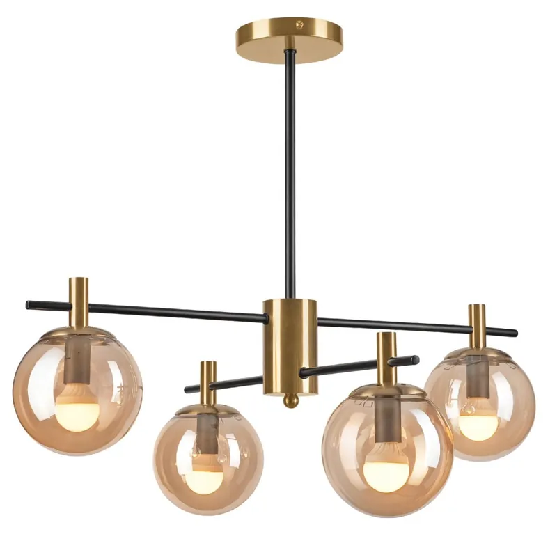 Deckenlampe Glas Metall in Gold Schwarz E14 Modern Versand Am Gleichen Tag