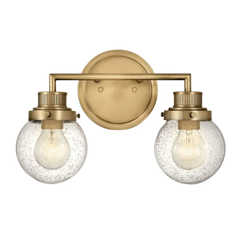 Wandlampe Spiegel B: 37,3 cm IP44 E27 Messing antik Markenware