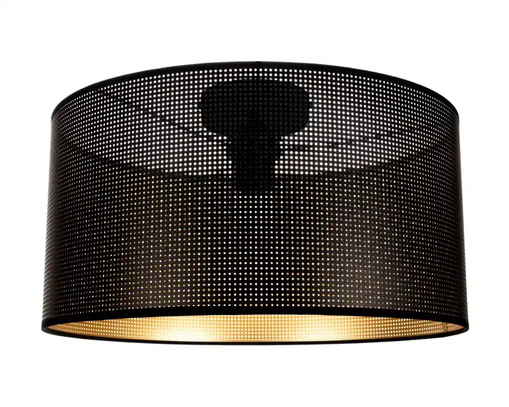Markenware Loft Deckenleuchte Metall in Schwarz Gold E27 rund