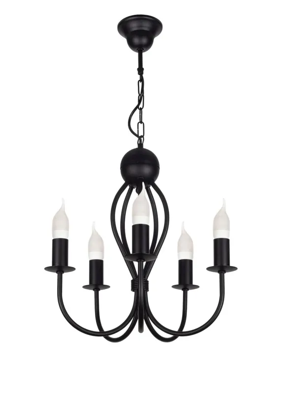 Angebot Schwarzer Kronleuchter Metall 5-flammig E14 Klassisch