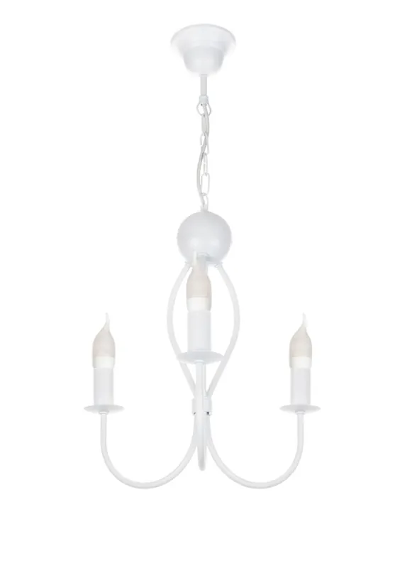 Weißer Kronleuchter Metall B:36 cm E14 Klassisch Saisonangebot