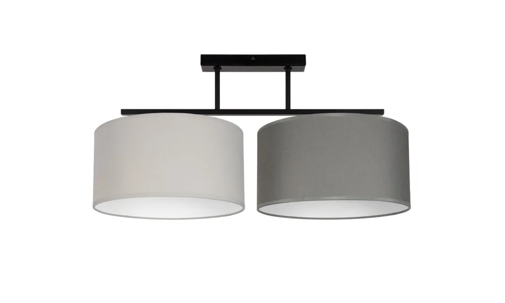Markenprodukt Gemütliche Deckenlampe Stoff Grau Graphit E27 L:70 cm