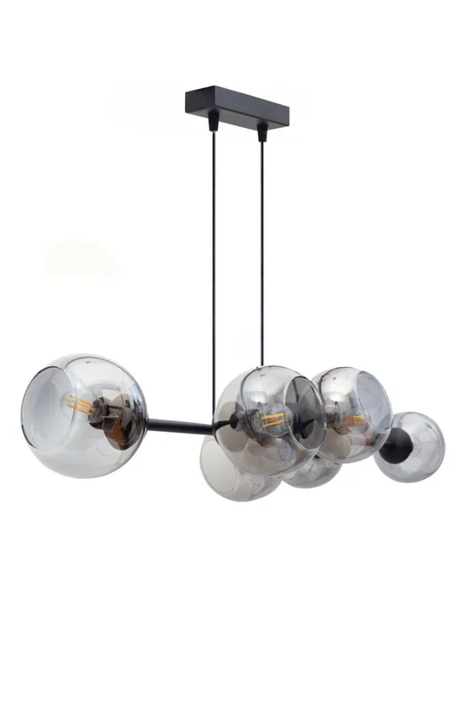 Highlight Pendelleuchte Metall Rauchglas blendarm E27 100 cm lang