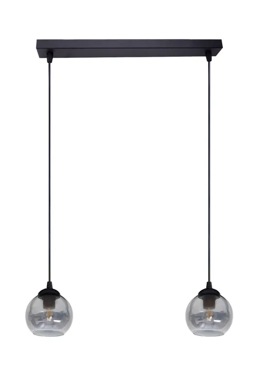 Hängelampe blendarm Metall Rauchglas E27 L:42 cm 2-flmg Billig