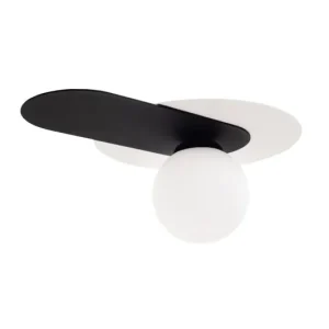 Blendarme Deckenlampe Glaskugel Schwarz Weiß E27 35 cm Versand Am Gleichen Tag