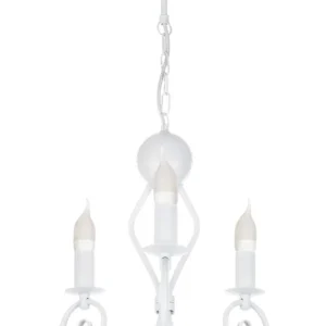 Begrenztes Angebot Vintage Kronleuchter Metall Weiß E14 B:36 cm Kerzen