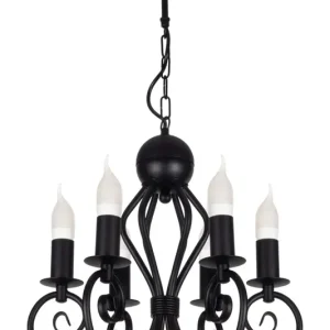 Begrenztes Angebot Vintage Kronleuchter Schwarz E14 6-flammig Klassisch