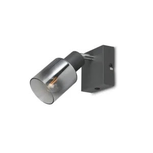 Beweglicher Wandstrahler Rauchglas Metall E14 T:15 cm Solange Der Vorrat Reicht
