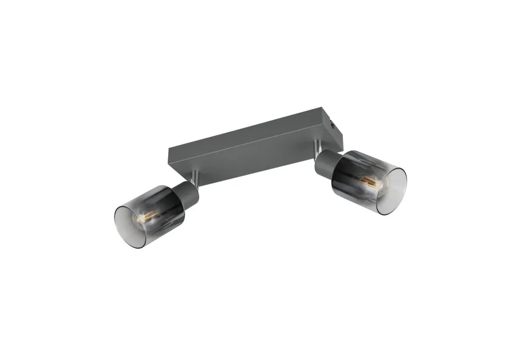 Flexibler Deckenstrahler Rauchglas Metall E14 T:27,5 cm Schnäppchen