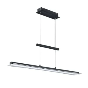Große LED Hängelampe Metall Glas Touch Dimmer Schwarz Letzte Chance