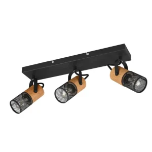 Günstig Flexibler Deckenspot Metall Holz B:44 cm E14 3-flammig