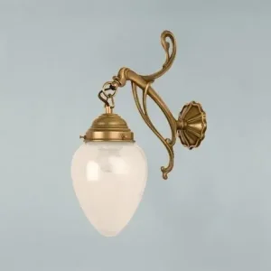 Schnäppchen Wohnliche Wandleuchte Berliner Messing Glas in Blau E27