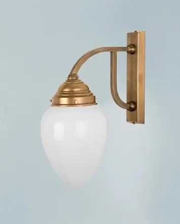Gemütliche Wandlampe Berliner Messing Glas E27 T:23 cm Rabatt