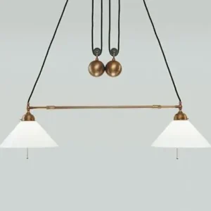 Neu Flexible Pendelleuchte Messing Glas Schalter E27 130 cm