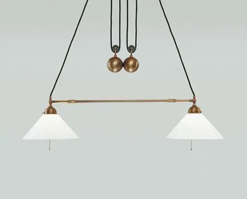 Neu Flexible Pendelleuchte Messing Glas Schalter E27 130 cm