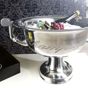 Sofort Bestellen Sektkühler Aluminium Ø 40 cm in Silber mit Tragegriffen