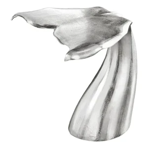 Angebot Beistelltisch Metall in Silber 57x50 cm Handarbeit