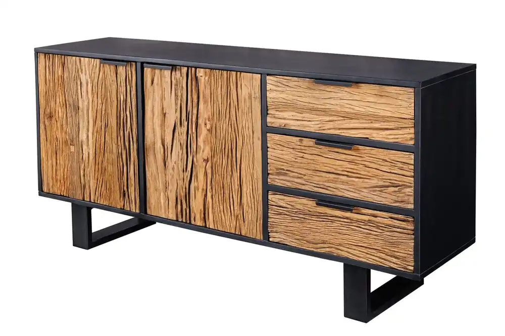 Sideboard Holz Teak Mango Eisen 150 cm breit Kufengestell Schnäppchen