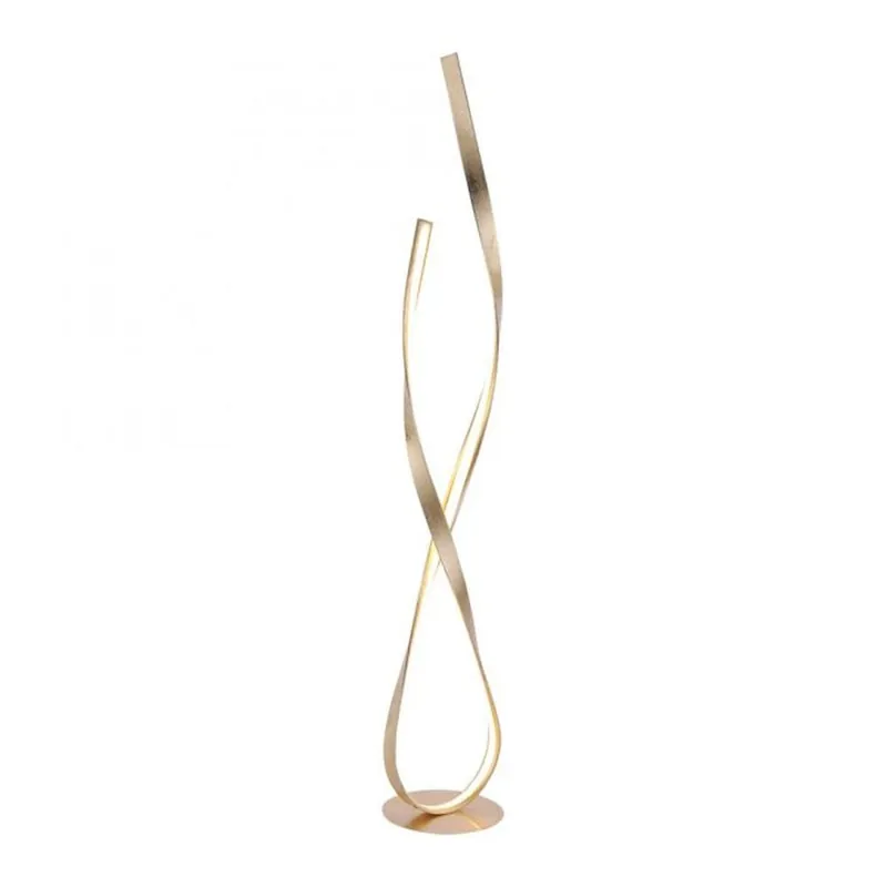 Heißes Angebot Dimmbare LED Stehlampe in Blattgold 140 cm 3000 K 26 W