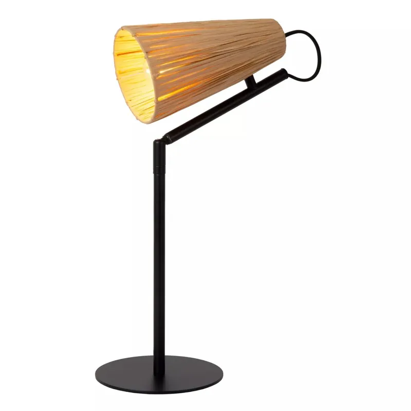 Bestseller Tischlampe Rattan Metall Schwarz 51,5 cm E14 gemütlich