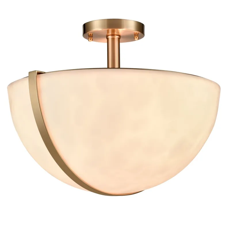 Günstig Deckenlampe rund Ø 40 cm in Messing Weiß blendarm 3x E27