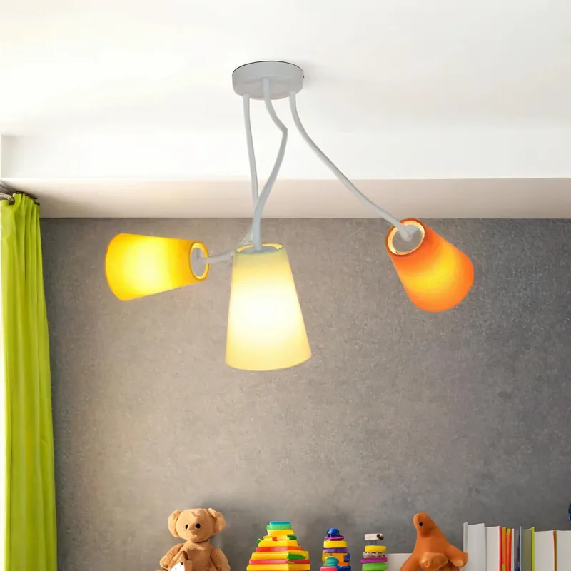 Bunte Deckenlampe 3-flmg Orange Gelb Grün flexibel Schnäppchen
