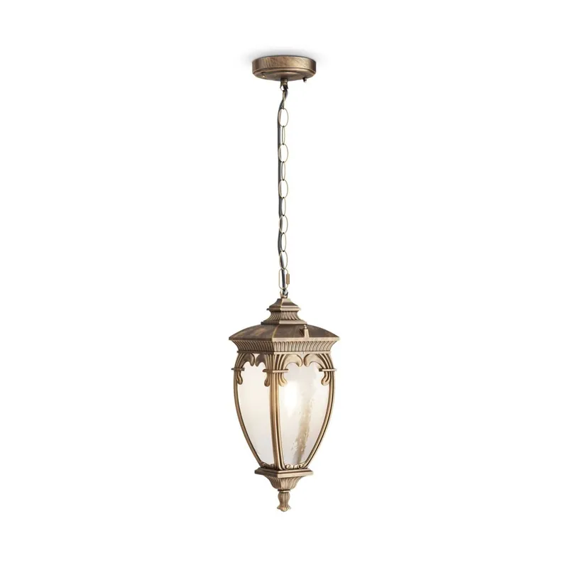 Pendelleuchte Glas Aluminium Gold IP44 E27 Vintage Super-Preis