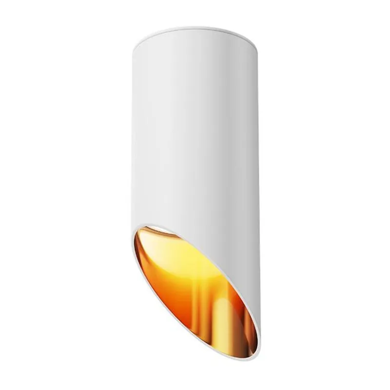 Runder Aufbauspot Aluminium Weiß Gold Ø6 cm GU10 Abverkauf