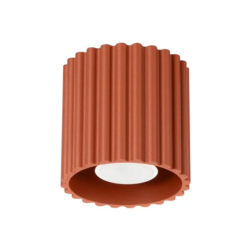 Deckenleuchte Aluminium Riffel GU10 Ø10 cm in Ocker Preisreduziert