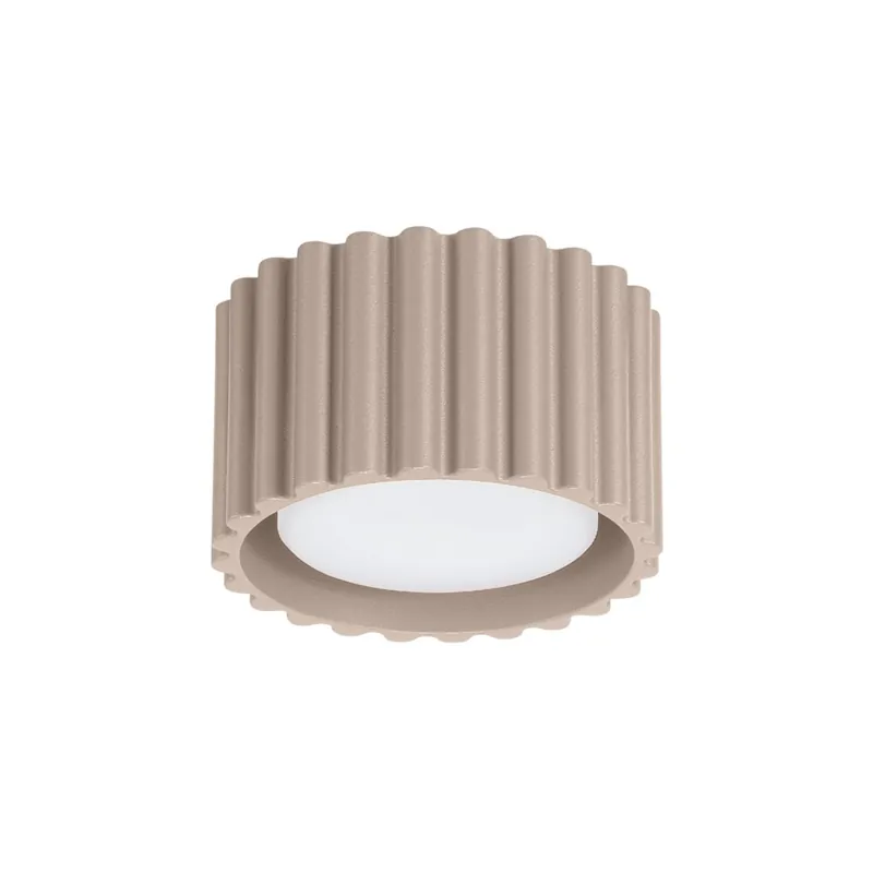 Aktuell Flache Deckenleuchte GX53 Taupe rund Ø10 cm Aluminium