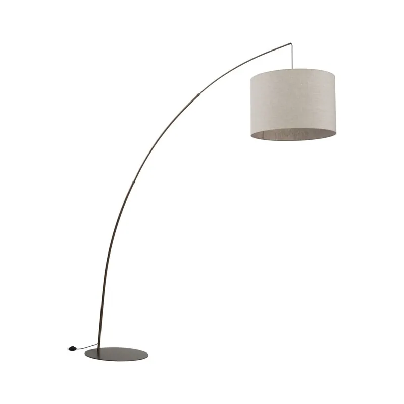 Sichere Zahlung Bogenleuchte Stoff Braun blendarm E27 190 cm Modern