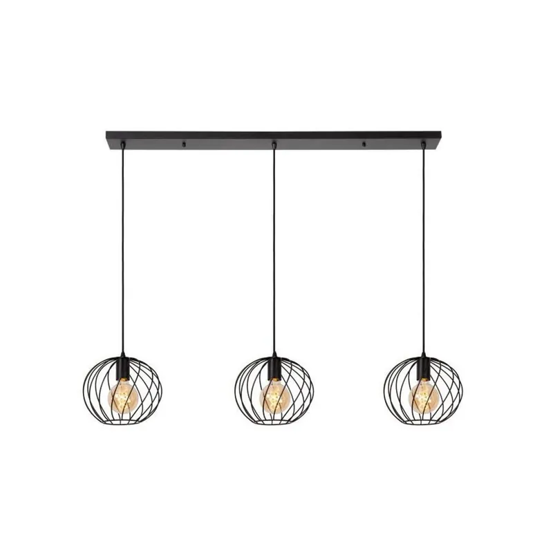 Pendelleuchte Metall Schwarz E27 L:130 cm modern Markenware