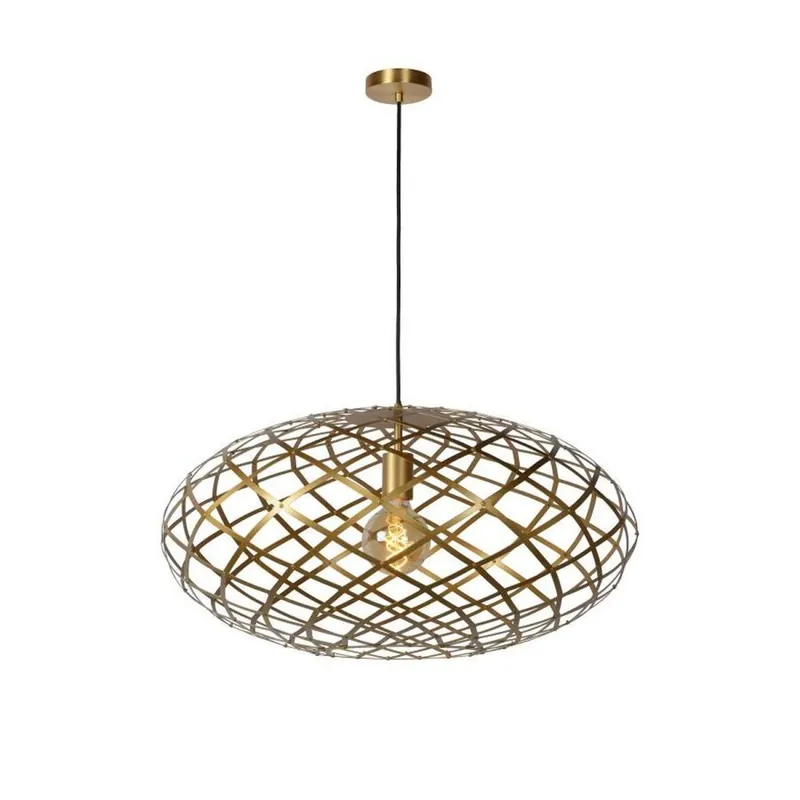 Schnäppchen Pendelleuchte Metall in Messing E27 Ø65 cm Draht modern