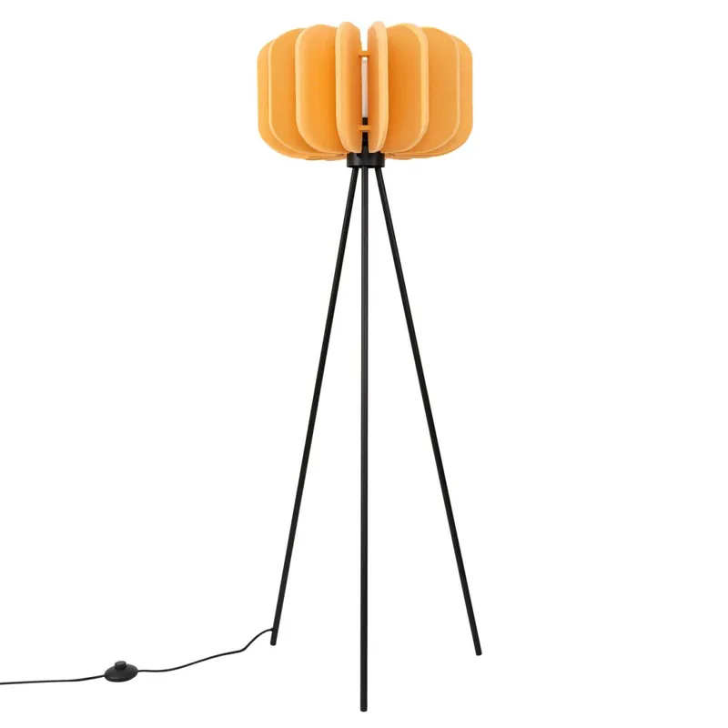 Stehlampe Metall Gelb E27 H:134 cm Tripod Schalter Preisreduziert