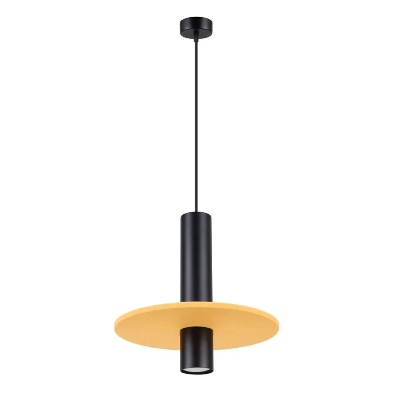 Hängelampe Stahl Filz Gelb GU10 Ø30 cm rund Modern Direktkauf